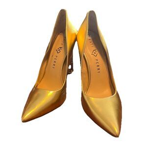Katy Perry The Suzzie Gold Vegan Leather High Heel Chain Link Pump Womens Size 9